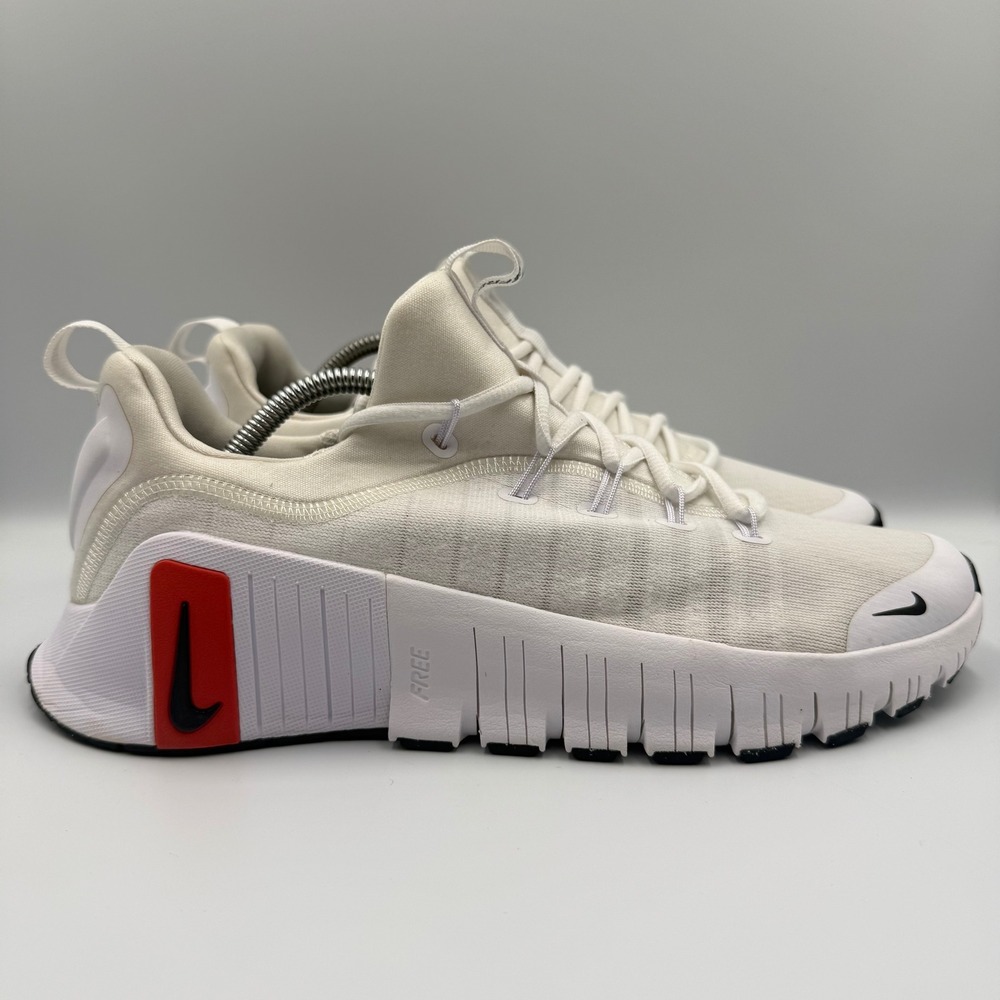 Nike Free Metcon 6 Men's Size 10.5 White Black Red Training Shoes FJ7127-100